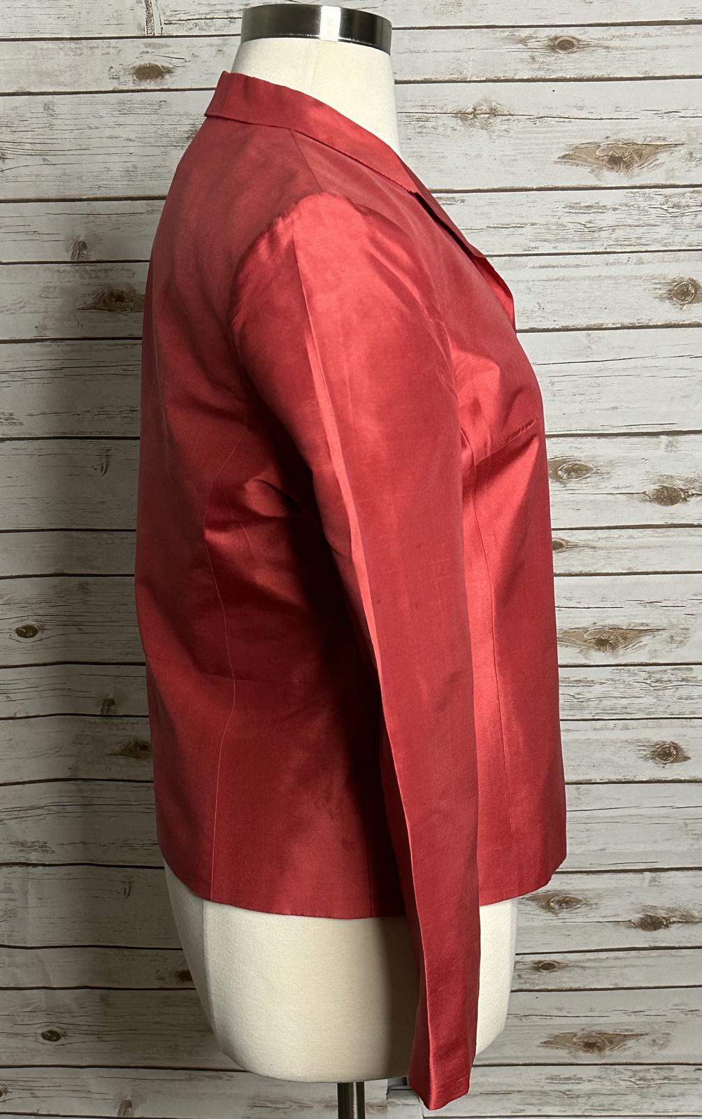 Vintage classic pink Talbots Pure Silk shantung single-breasted blazer Size 16