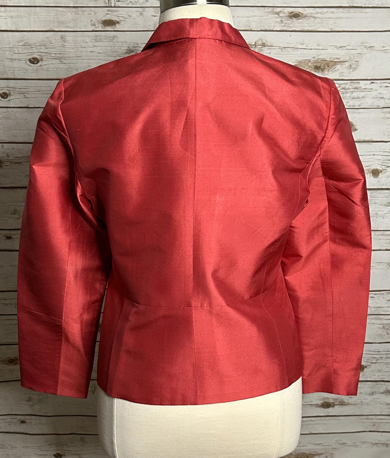 Vintage classic pink Talbots Pure Silk shantung single-breasted blazer Size 16