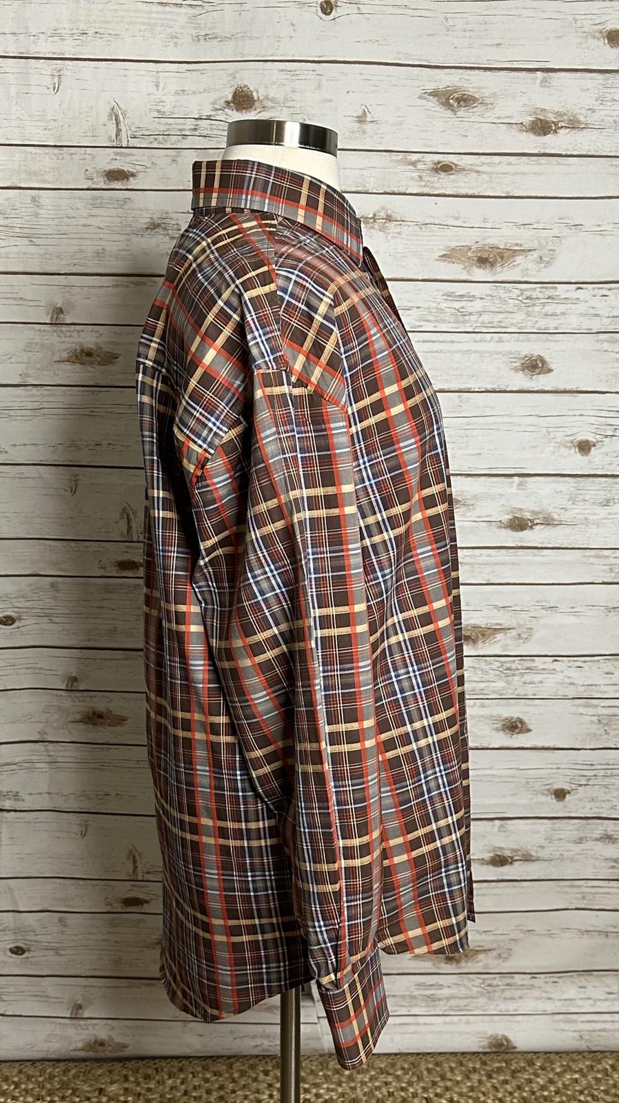Vintage Enyce Y2K streetwear brown plaid long sleeve button-up shirt Size XXL