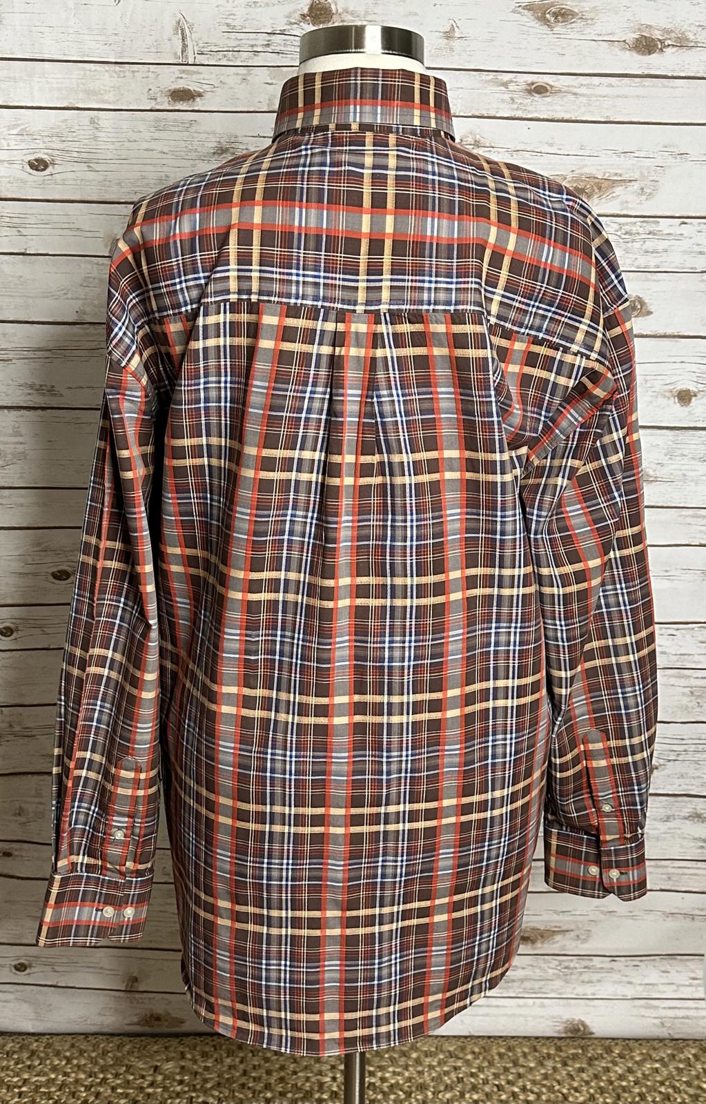 Vintage Enyce Y2K streetwear brown plaid long sleeve button-up shirt Size XXL