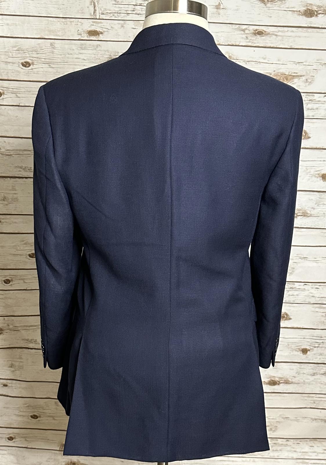 Classic navy Italian wool single-breasted 3-button blazer/sportscoat Size 52