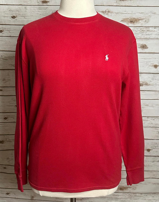 Polo Ralph Lauren red cotton waffle knit long sleeve thermal shirt Size XL