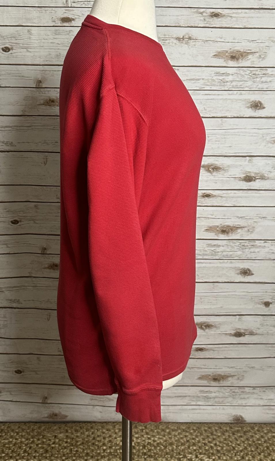 Polo Ralph Lauren red cotton waffle knit long sleeve thermal shirt Size XL