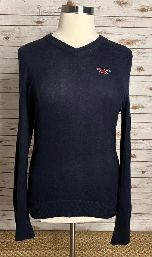 Hollister classic Y2K preppy navy V-neck long sleeve lightweight sweater Size L