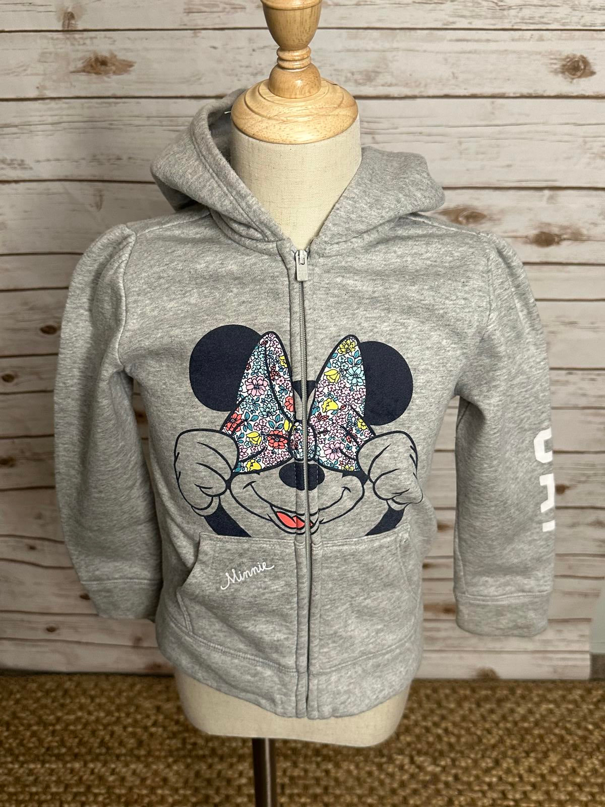 baby GAP x Disney Minnie Mouse grey zip full zip sweatshirt/hoodie Size 5 Years
