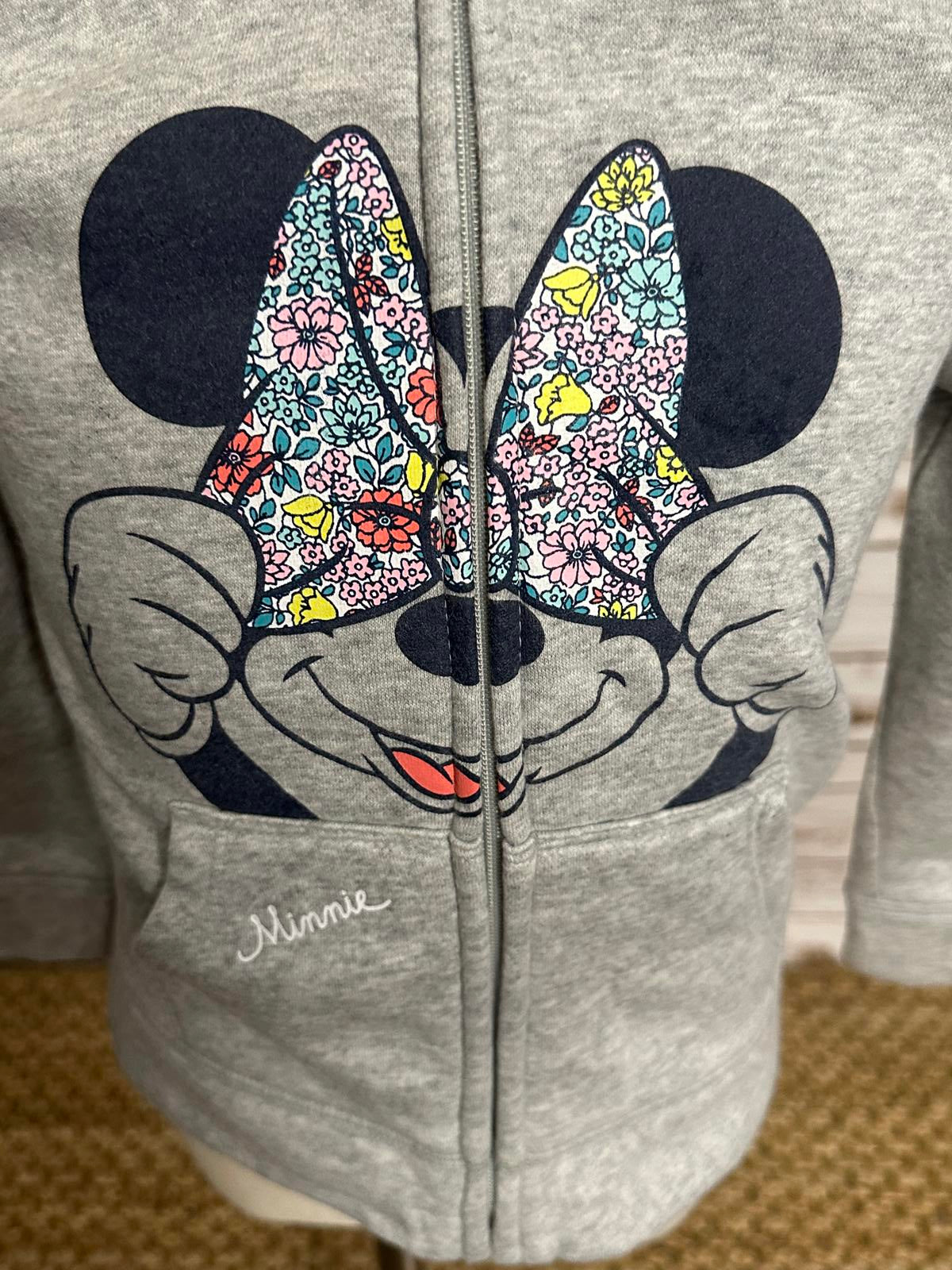 baby GAP x Disney Minnie Mouse grey zip full zip sweatshirt/hoodie Size 5 Years