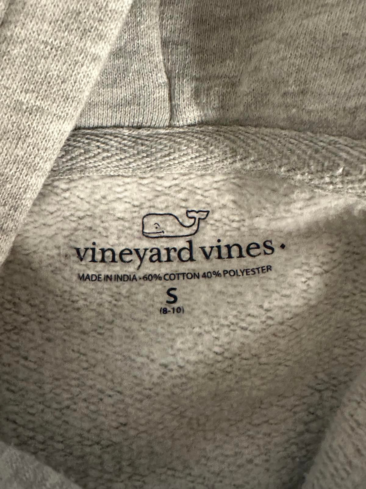 Youth Vineyard Vines heather grey embroidered logo pullover hoodie Size S (8-10)