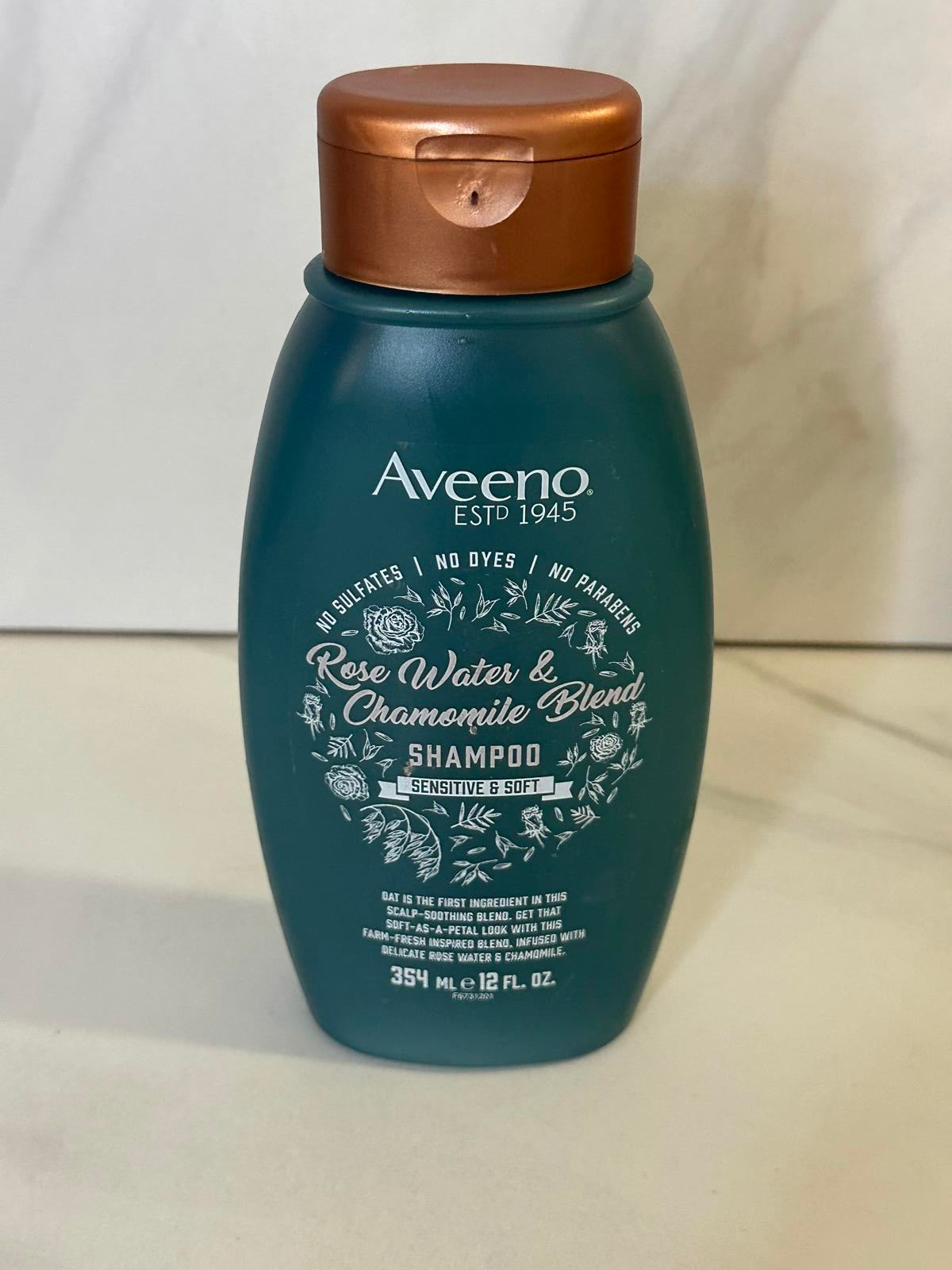 Discontinued Aveeno Rose Water & Chamomile blend shampoo 12 fl oz