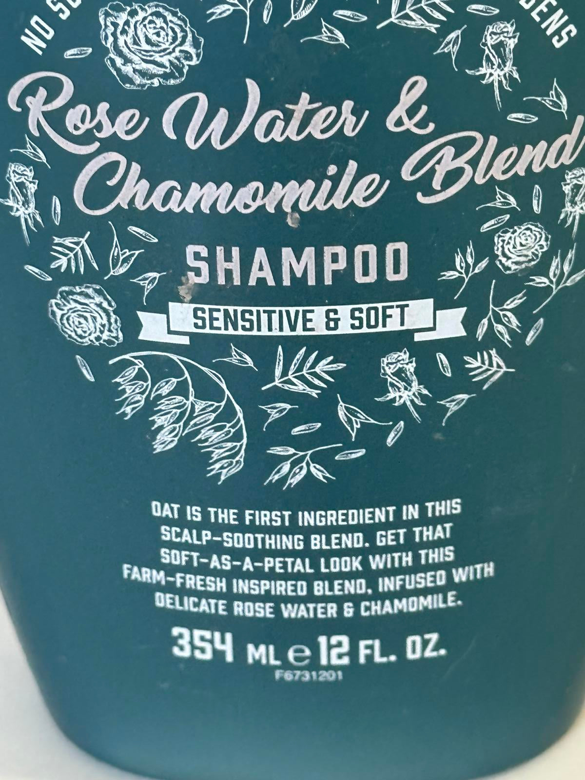 Discontinued Aveeno Rose Water & Chamomile blend shampoo 12 fl oz