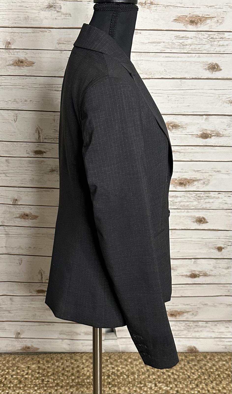 theory classic corpcore grey pinstriped wool-blend single-breasted blazer Size 4