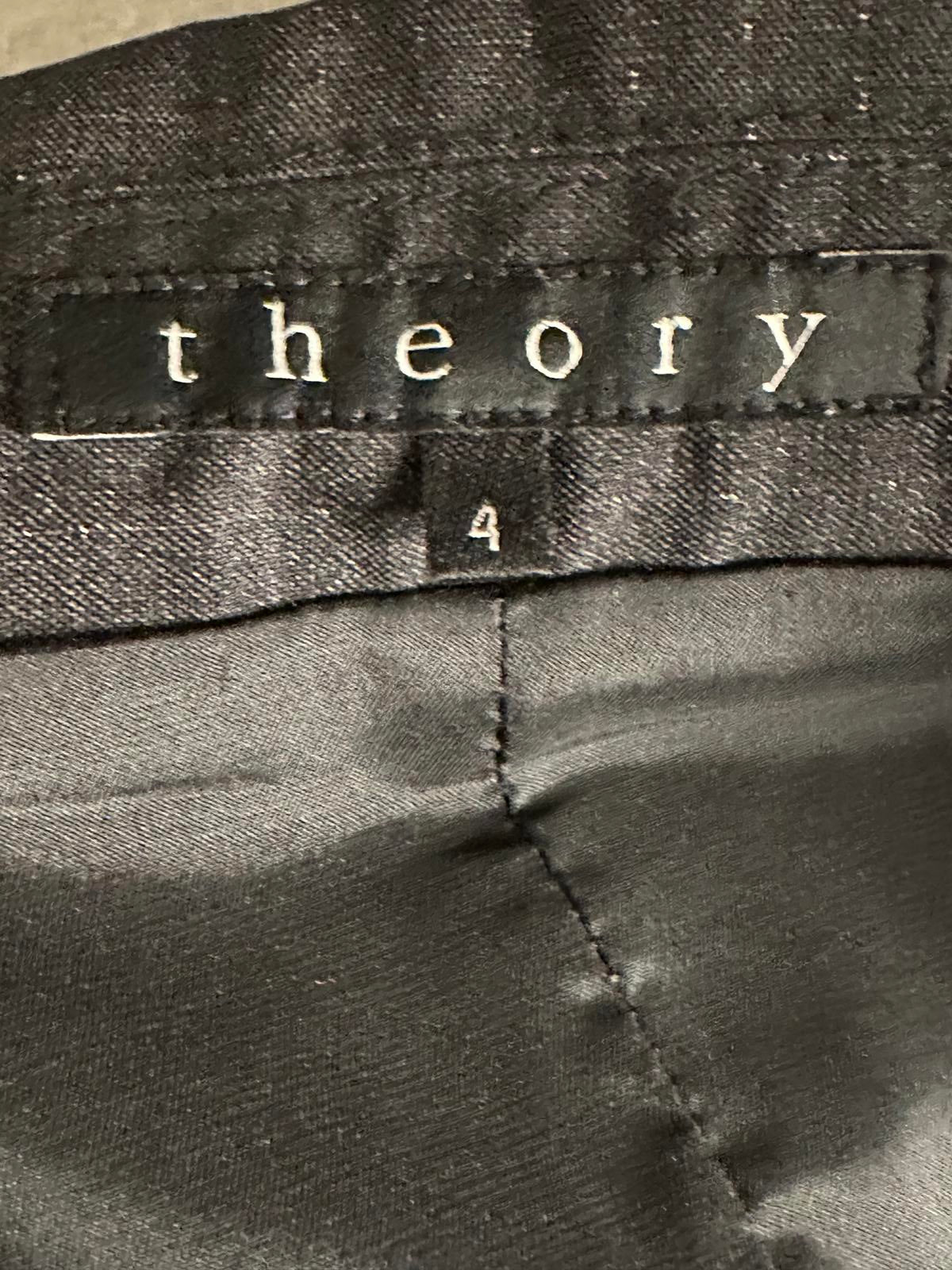 theory classic corpcore grey pinstriped wool-blend single-breasted blazer Size 4