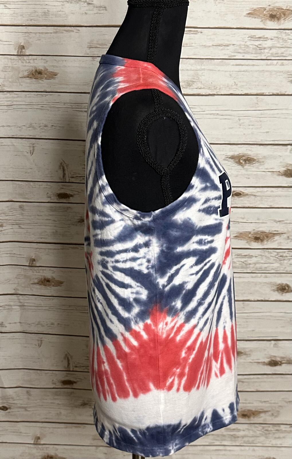 Polo Ralph Lauren blue/white/red tie-dye cotton sleeveless tank Size L (14-16)