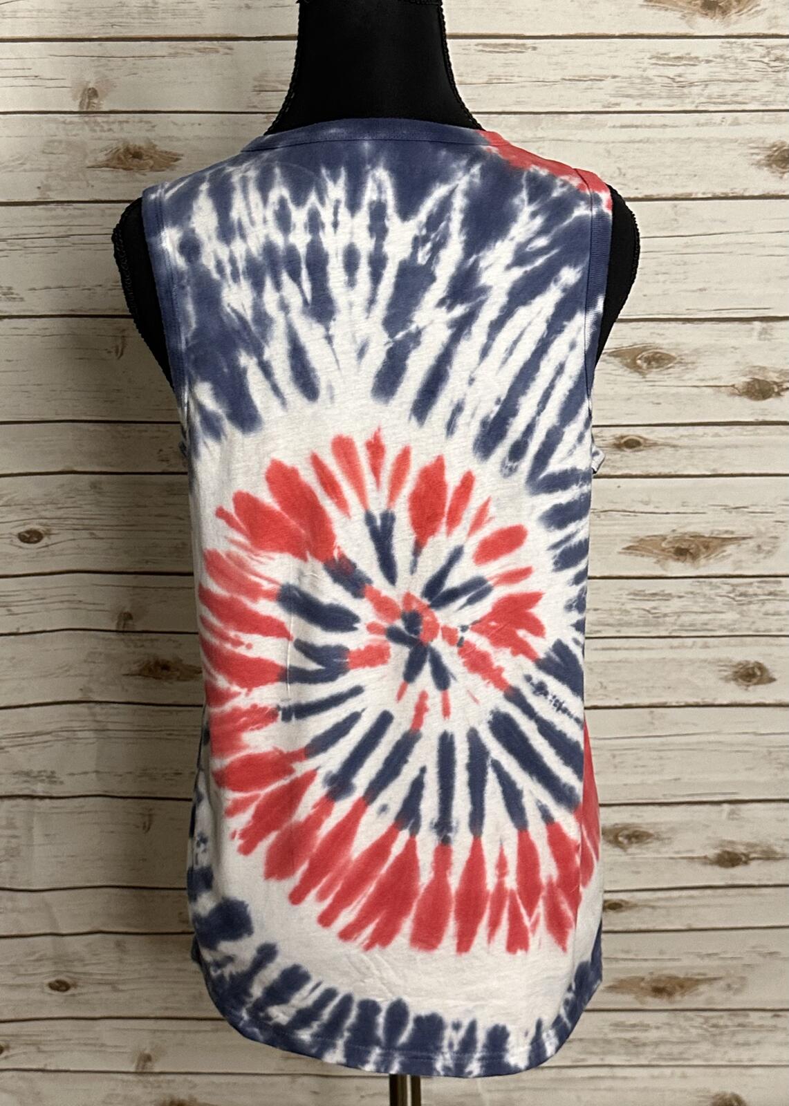 Polo Ralph Lauren blue/white/red tie-dye cotton sleeveless tank Size L (14-16)
