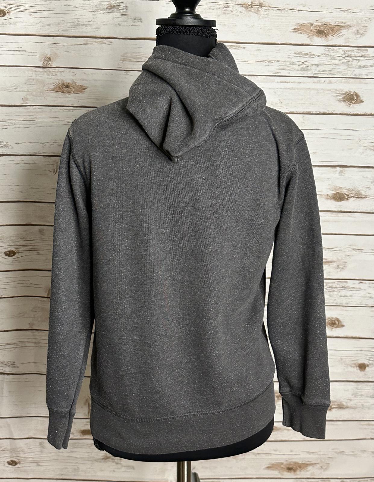 GAP Kids grey/blue full zip embroidered logo hoodie/fleece jacket Youth L (10)