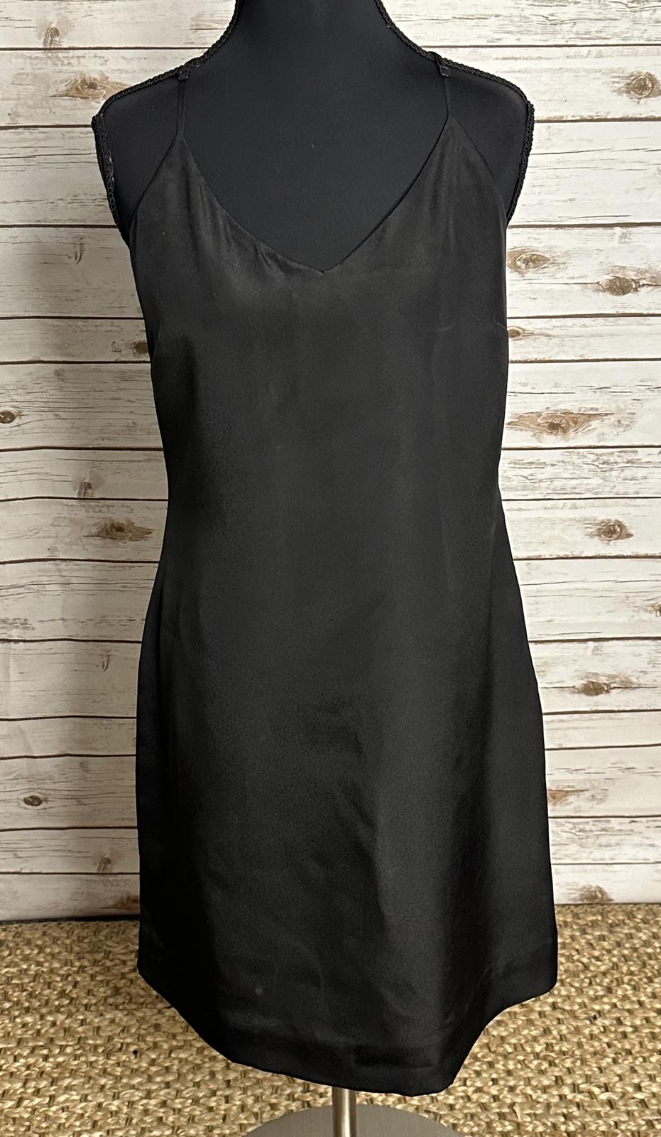 J.Crew black minimalist 90s V-neck racerback tank/slip dress Size 2