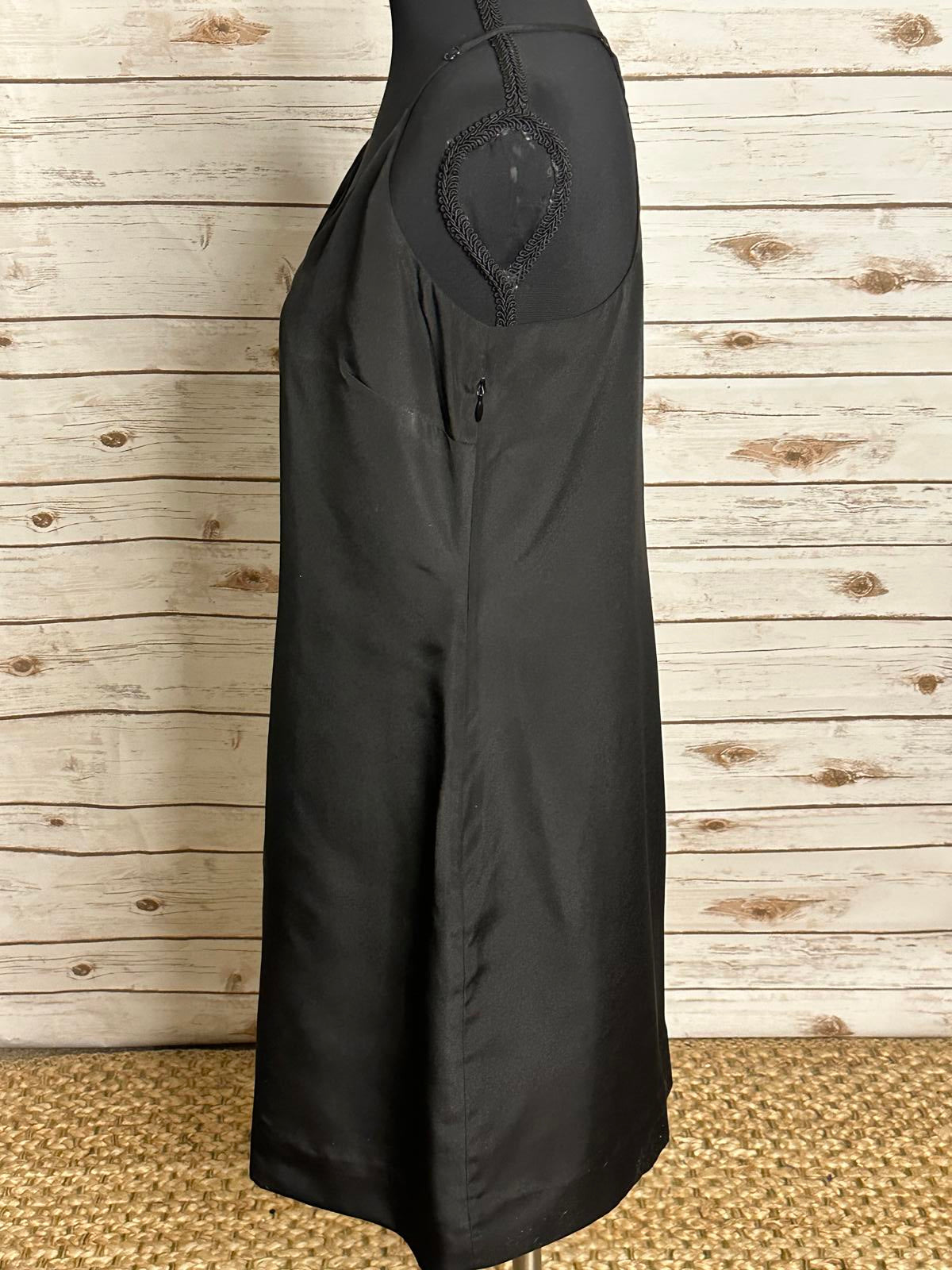 J.Crew black minimalist 90s V-neck racerback tank/slip dress Size 2