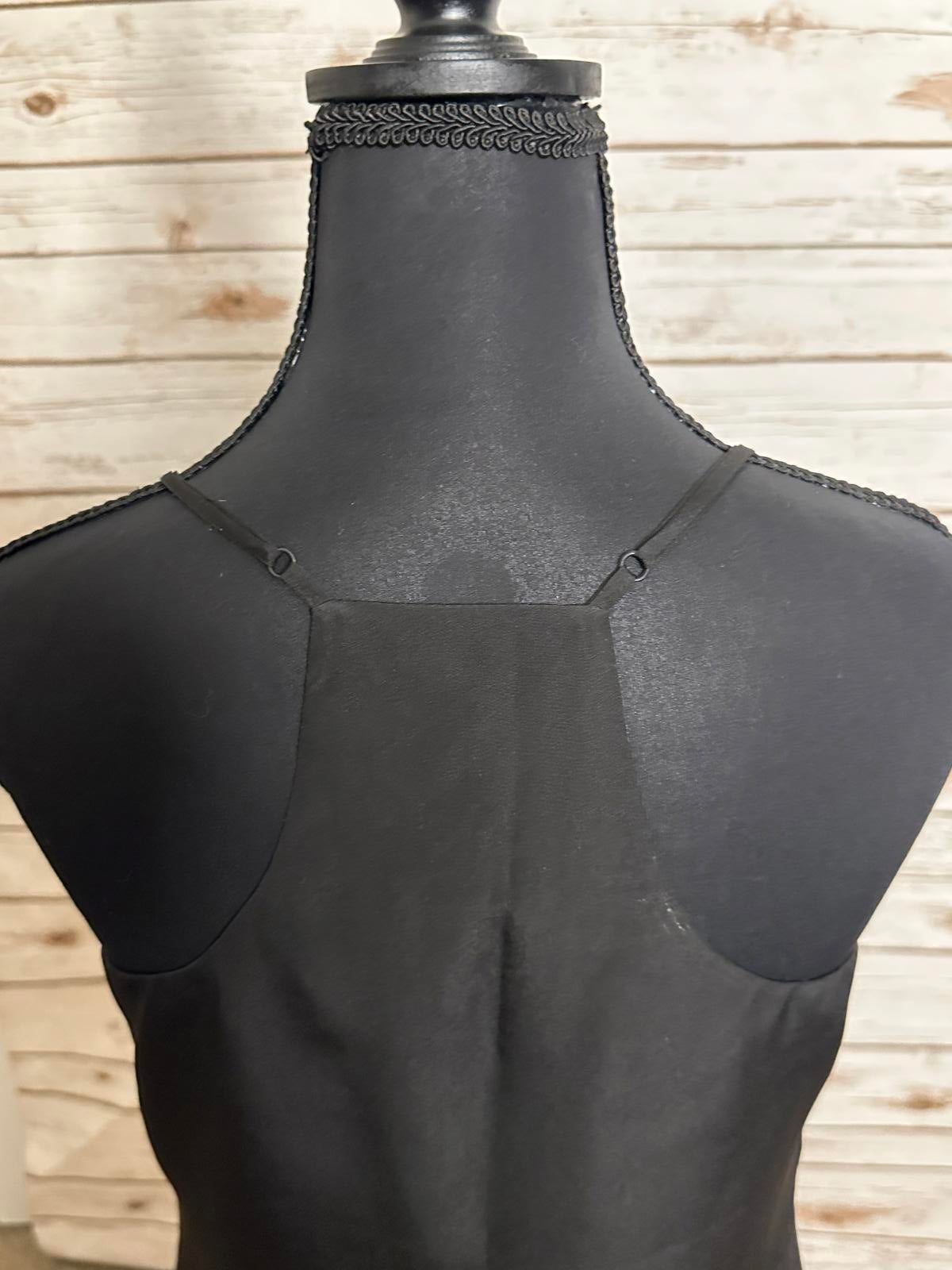 J.Crew black minimalist 90s V-neck racerback tank/slip dress Size 2