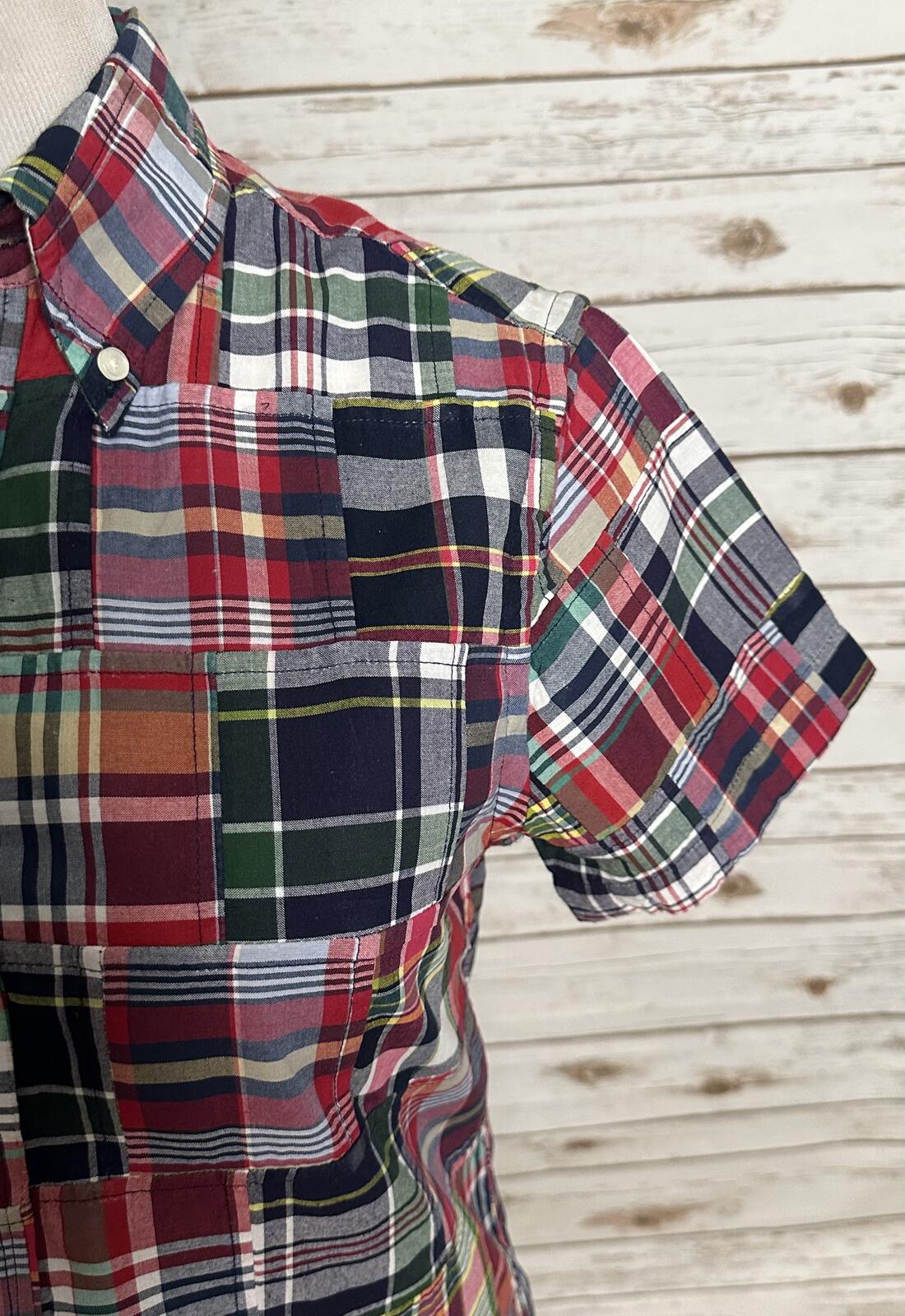 Brooks Brothers 1818 Regent Men's button-down shirt XS cotton madras patchwork