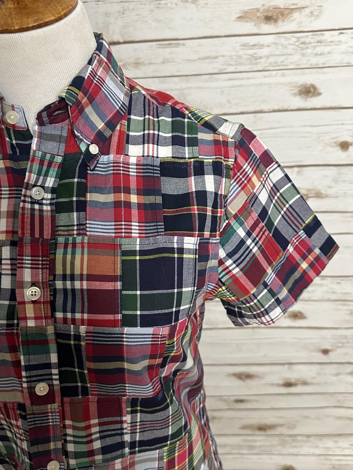 Brooks Brothers 1818 Regent Men's button-down shirt XS cotton madras patchwork