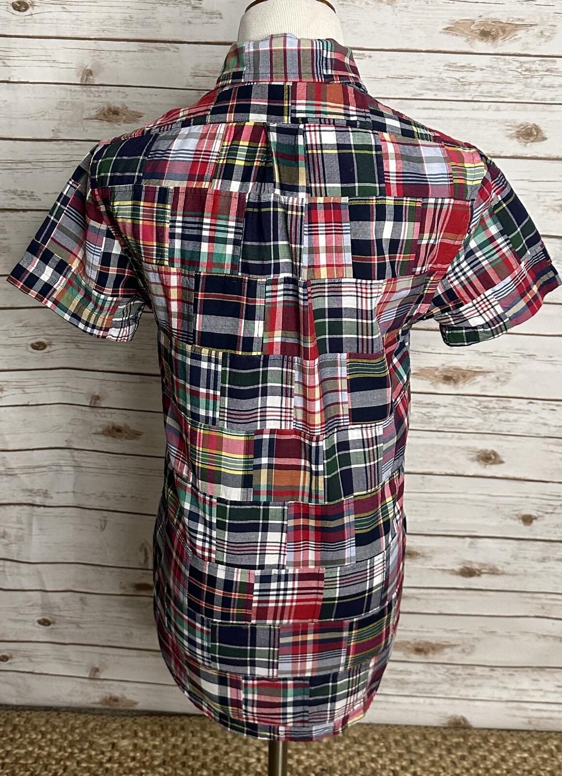 Brooks Brothers 1818 Regent Men's button-down shirt XS cotton madras patchwork