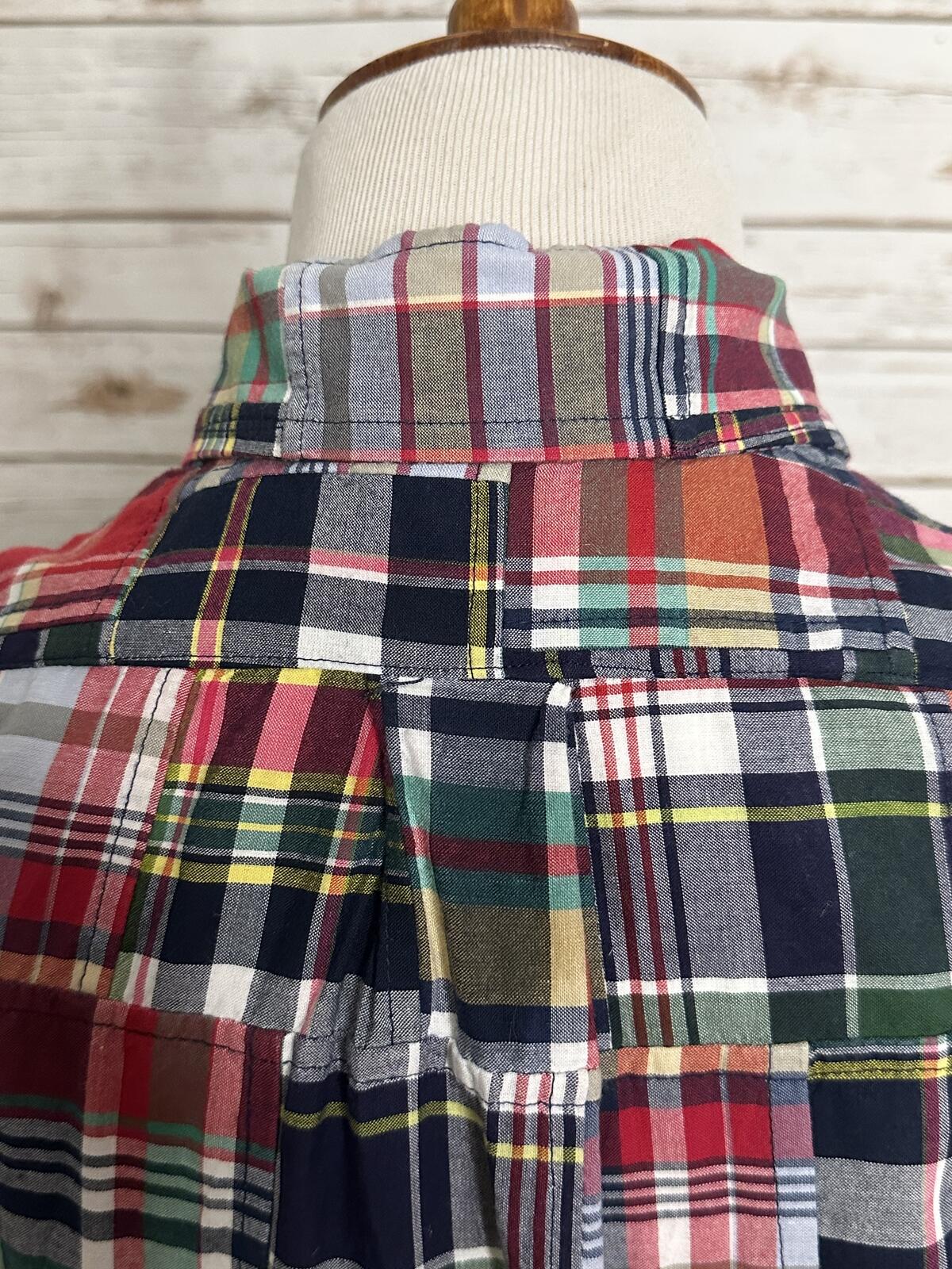 Brooks Brothers 1818 Regent Men's button-down shirt XS cotton madras patchwork
