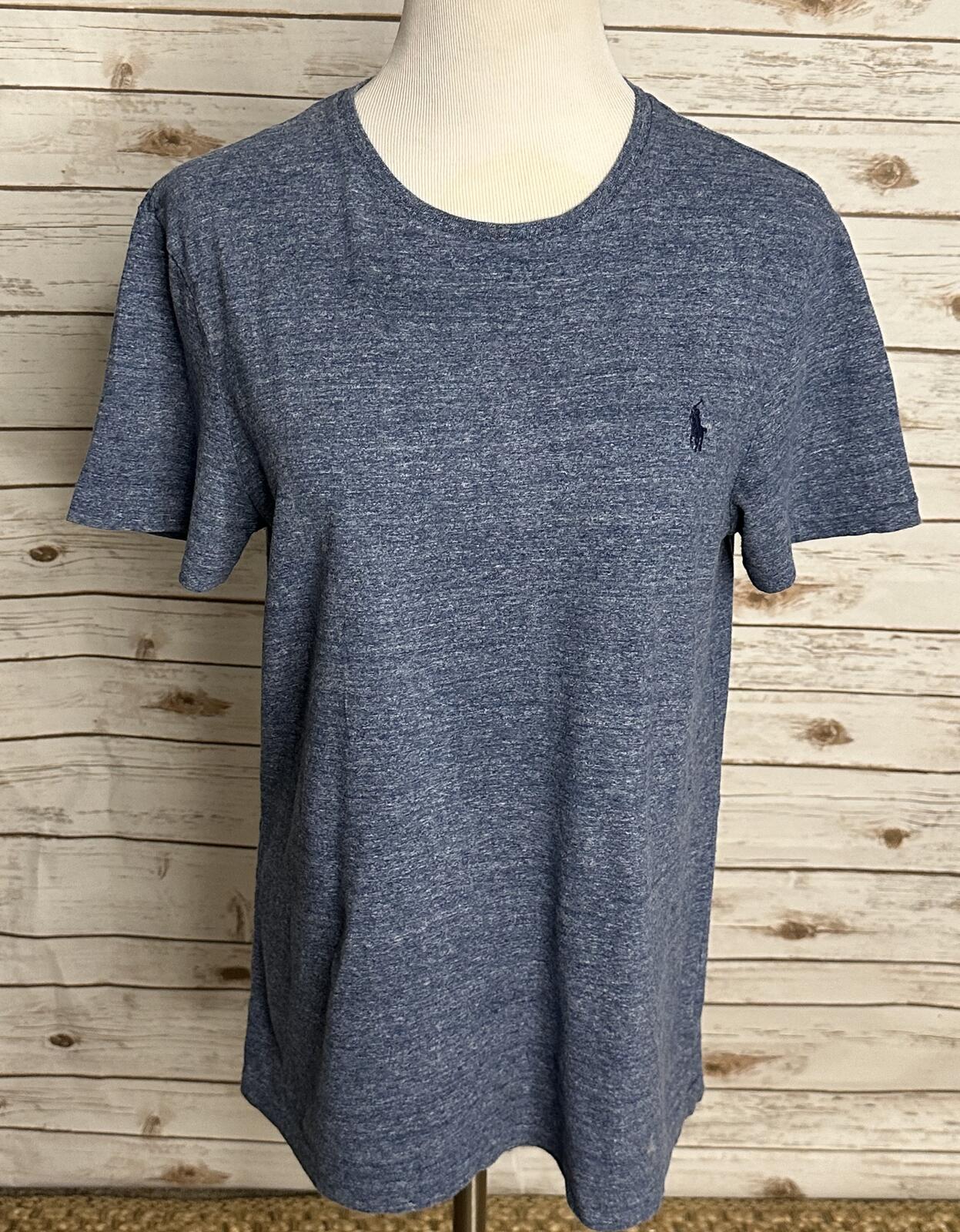 Polo Ralph Lauren cotton t-shirt Medium blue Custom Slim Fit classic normcore