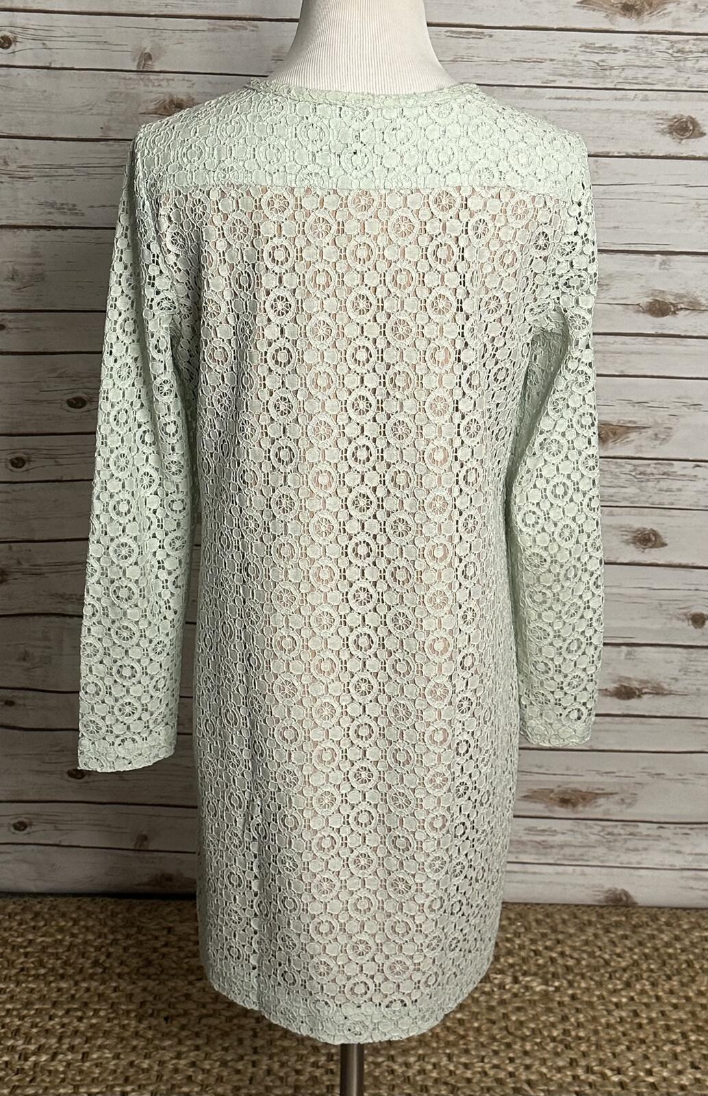 Victoria Beckham for Target mint green cotton-blend lace long sleeve dress Large