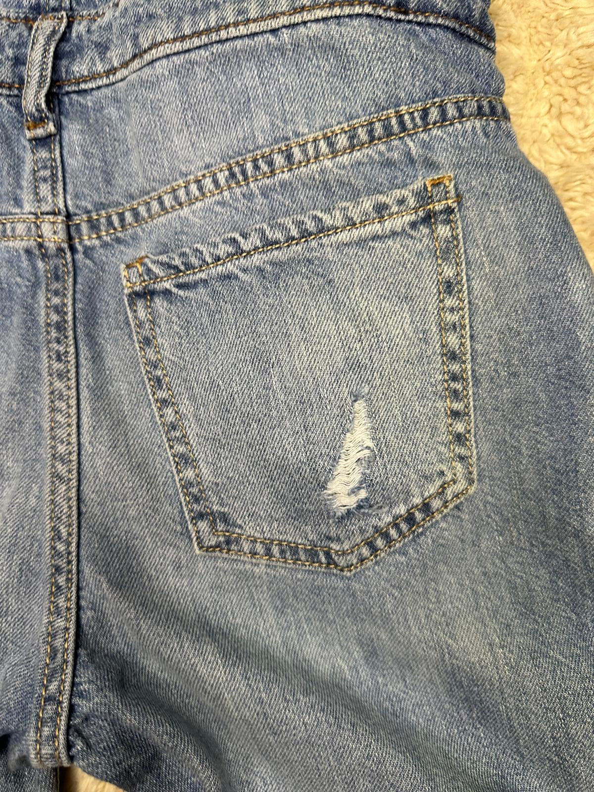 GAP Kids distressed denim cuffed short overalls/shortalls Size Large (10-11)
