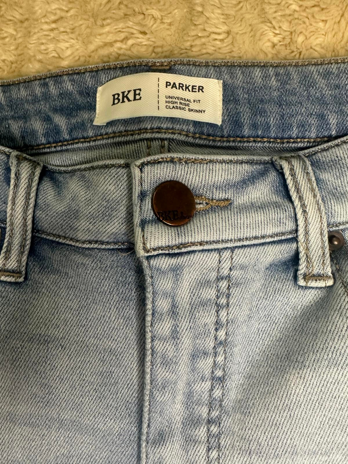 BKE Parker classic light wash high rise skinny stretch denim jeans Size 28x30