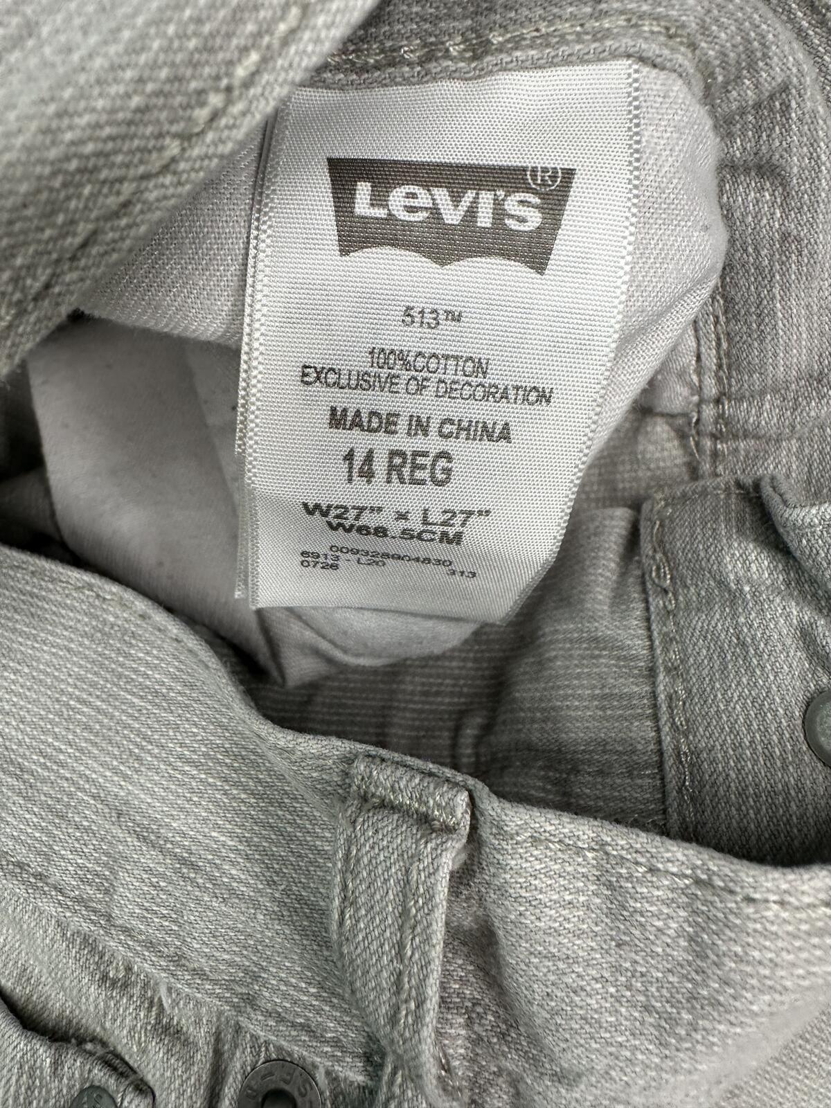 Levi's Slim Straight denim jeans 27x27/14 Reg grey modern classic minimalism