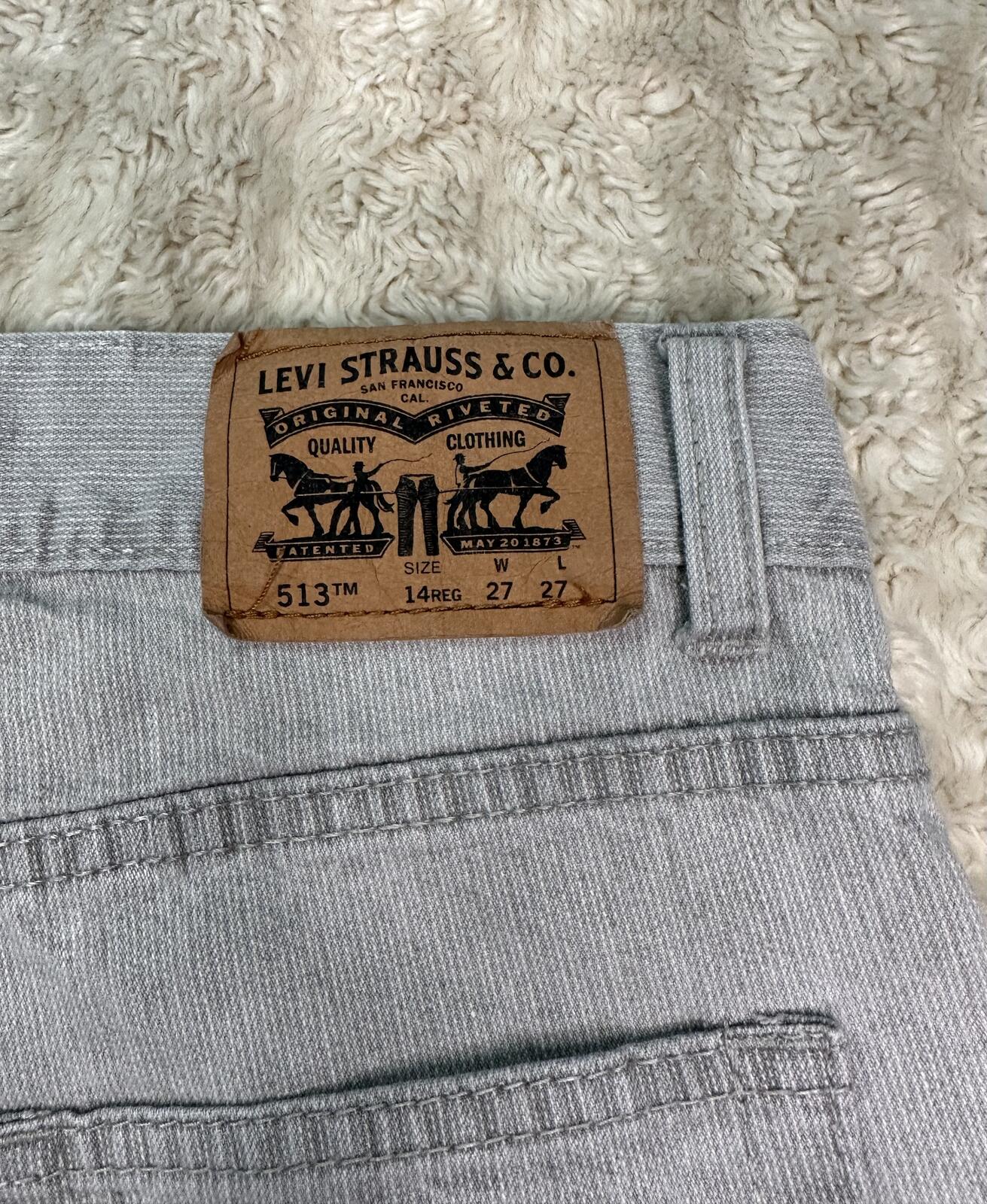 Levi's Slim Straight denim jeans 27x27/14 Reg grey modern classic minimalism