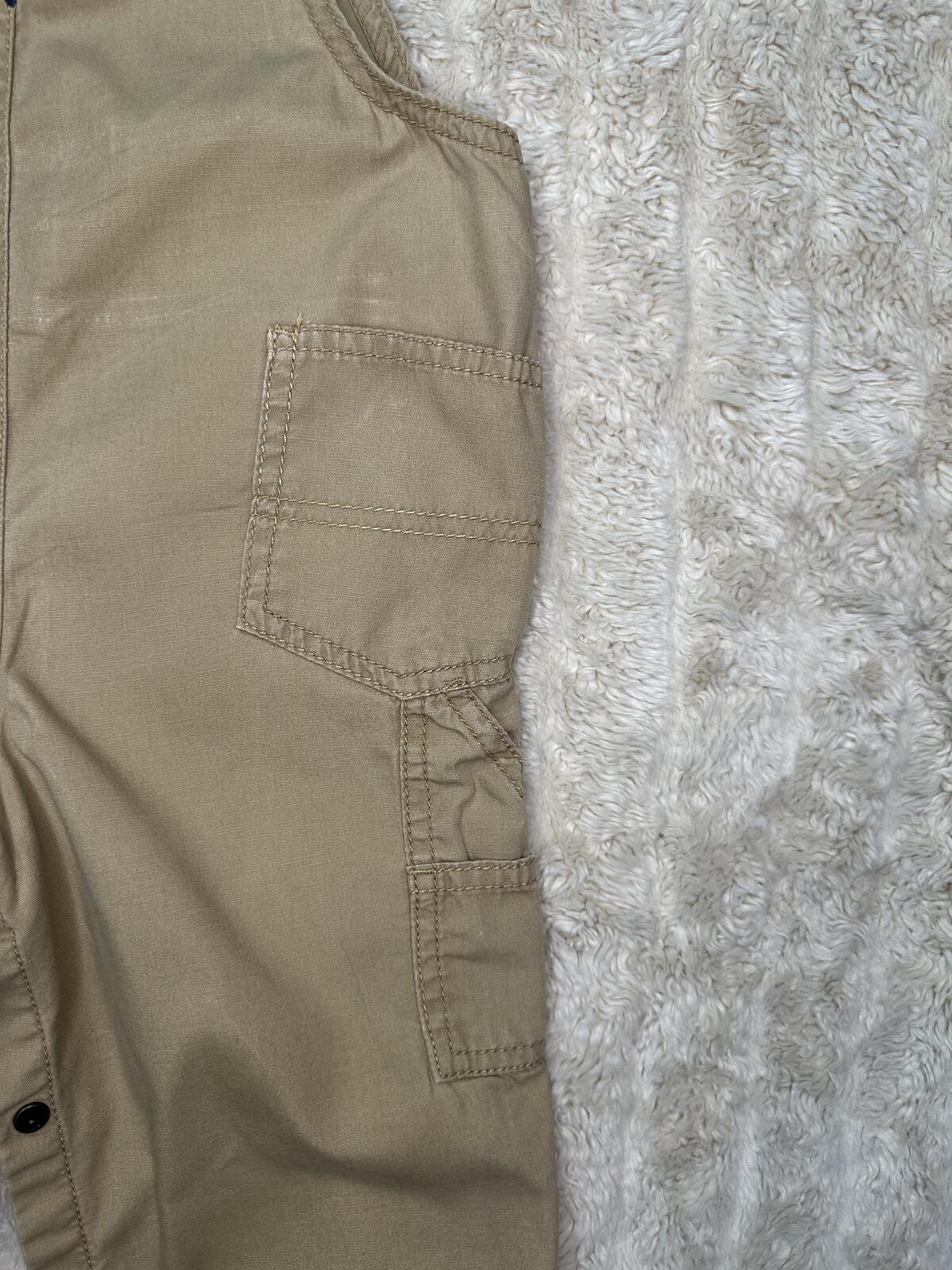 OshKosh B'gosh utility carpenter cotton overalls Size 24M khaki classic unisex