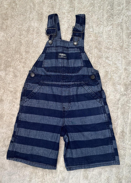 OshKosh B'gosh cotton overalls 4T navy/chambray striped classic vintage-inspired