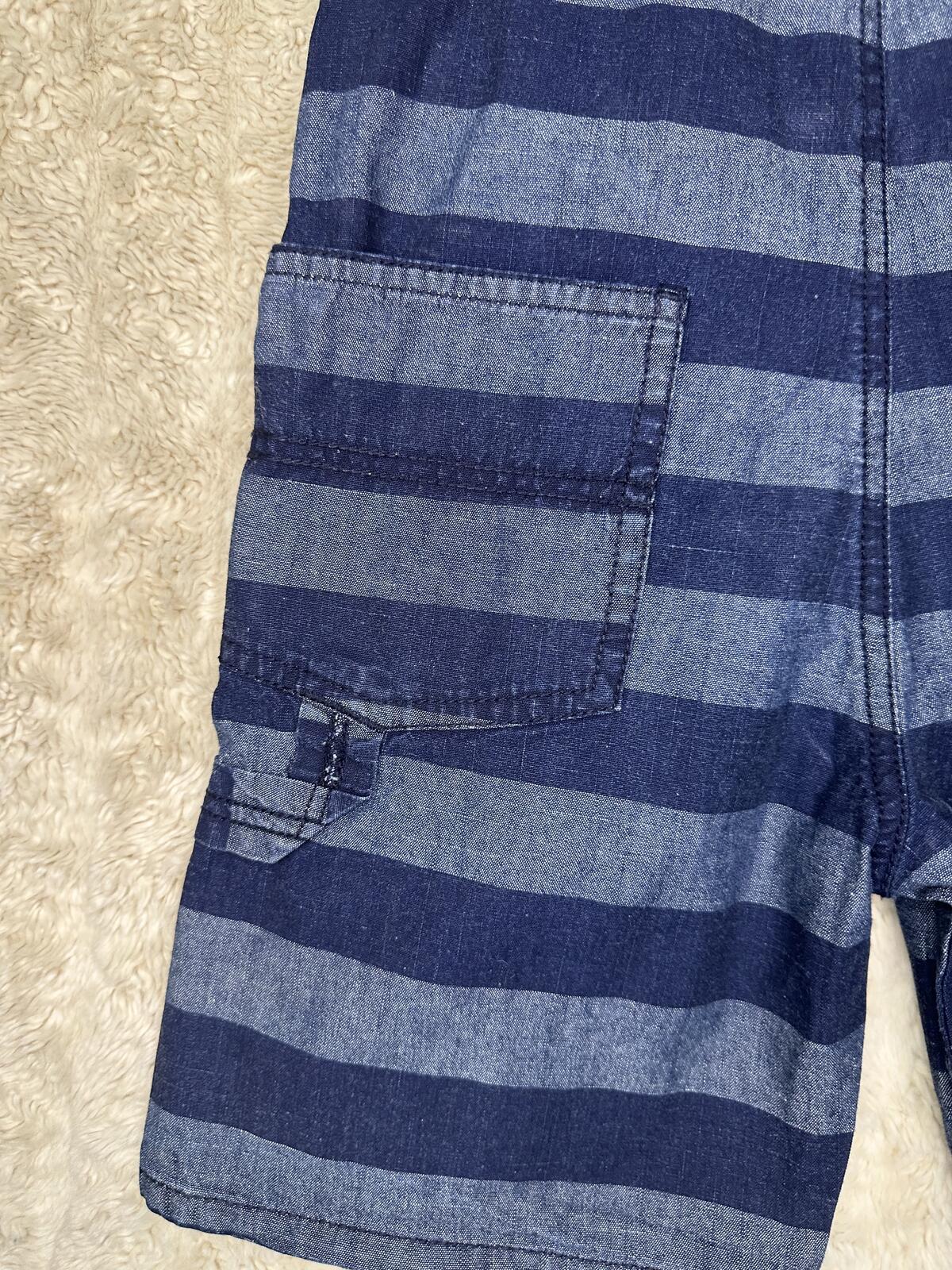 OshKosh B'gosh cotton overalls 4T navy/chambray striped classic vintage-inspired