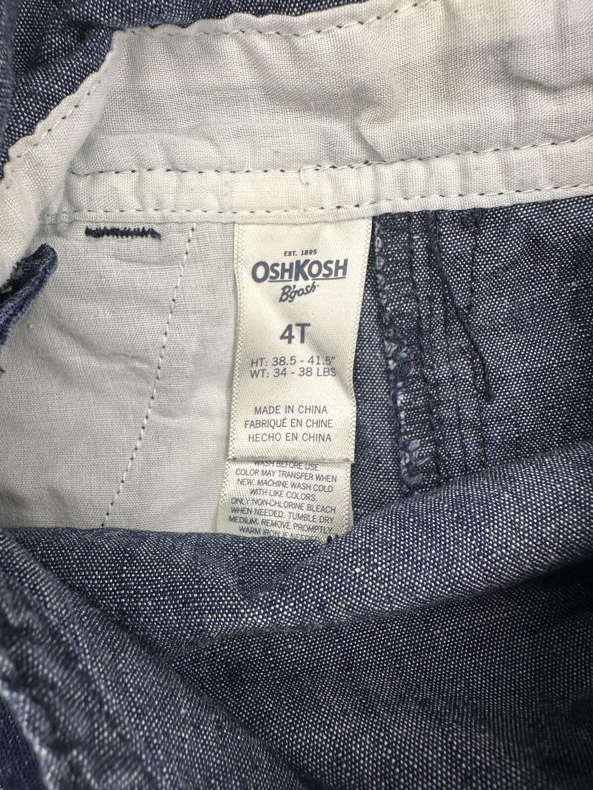 OshKosh B'gosh cotton overalls 4T navy/chambray striped classic vintage-inspired