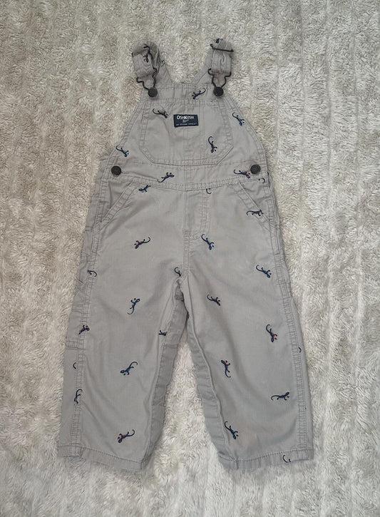 OshKosh B'gosh VestBak unisex khaki overalls 18M cotton embroidered classic