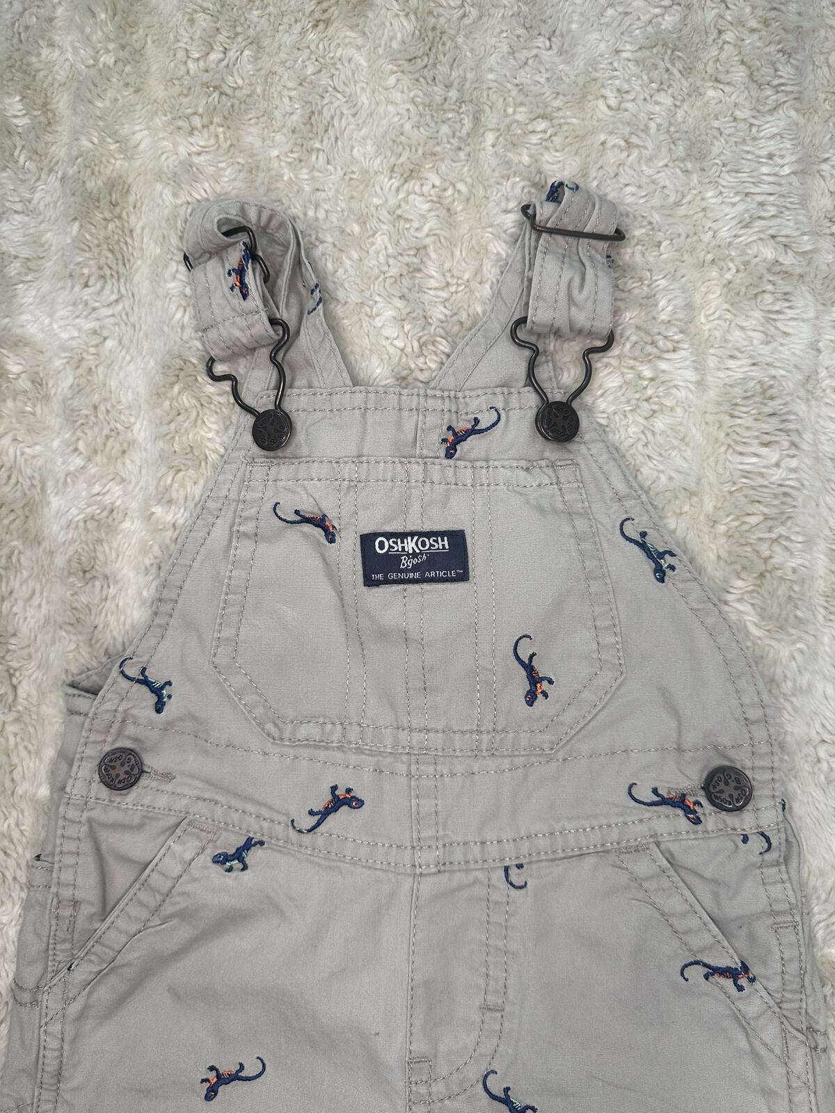 OshKosh B'gosh VestBak unisex khaki overalls 18M cotton embroidered classic