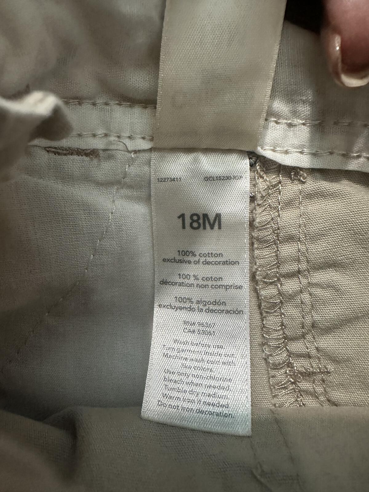 OshKosh B'gosh VestBak unisex khaki overalls 18M cotton embroidered classic