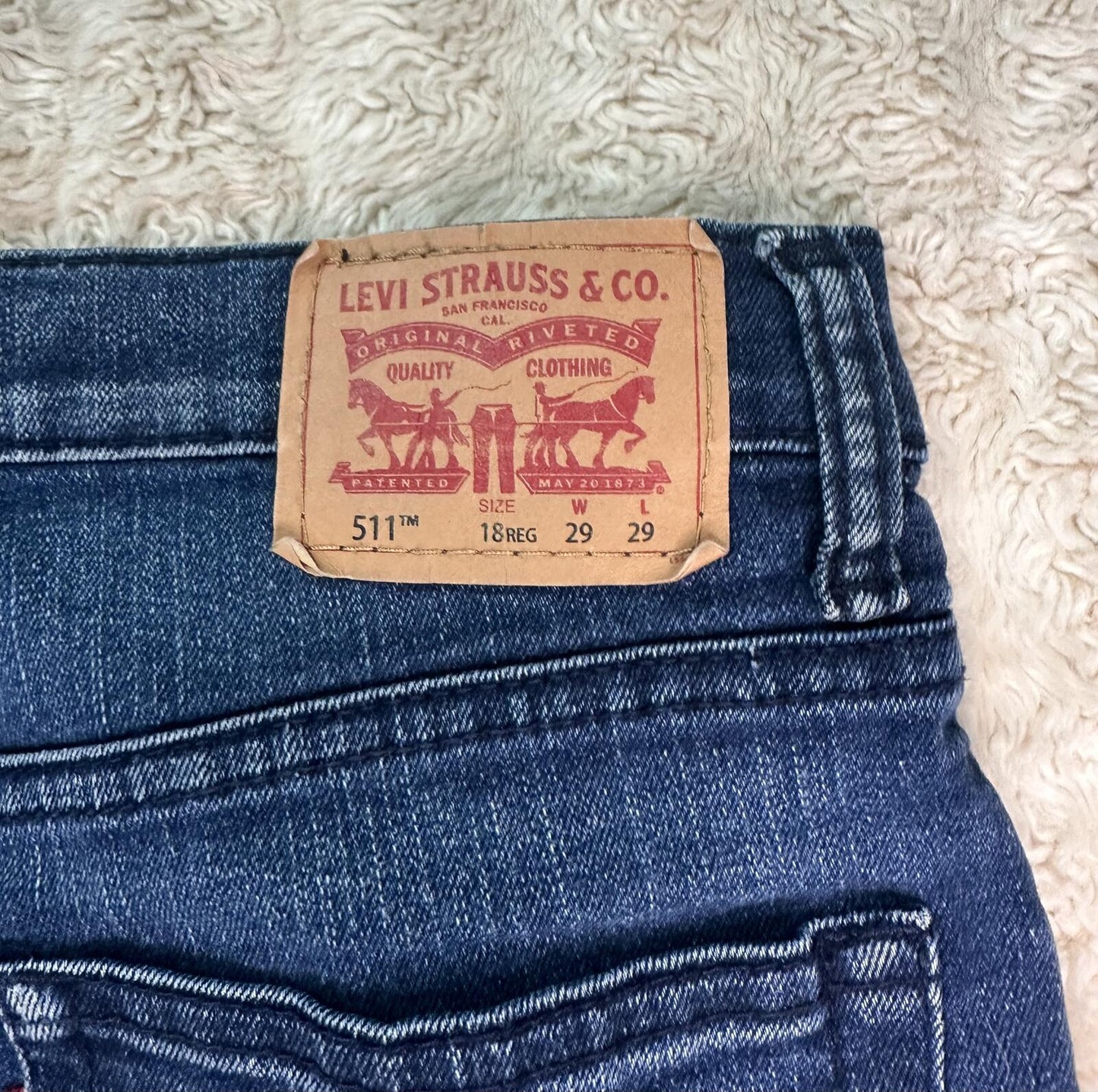 Levi's Unisex denim jeans 18 Reg (29x29) denim blue medium wash Slim fit classic