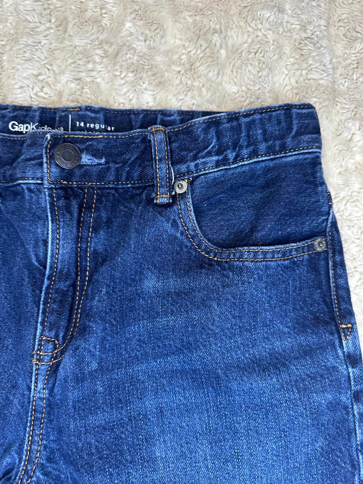 GAPKids 1969 classic slim straight medium-dark wash denim jeans Youth 14 Reg