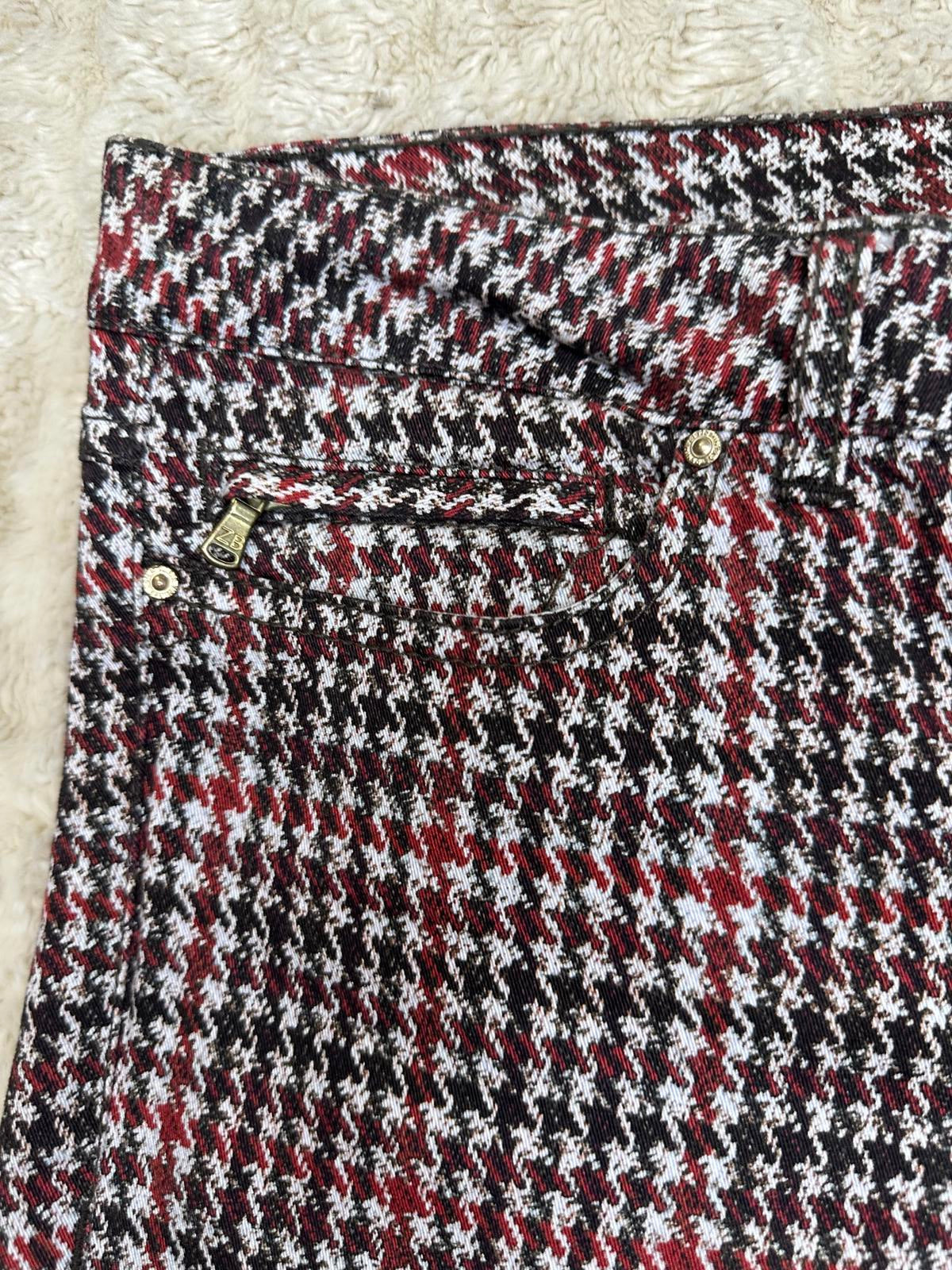 Zara red/brown/cream houndstooth plaid skinny jeans/slim stretch pants Size 6