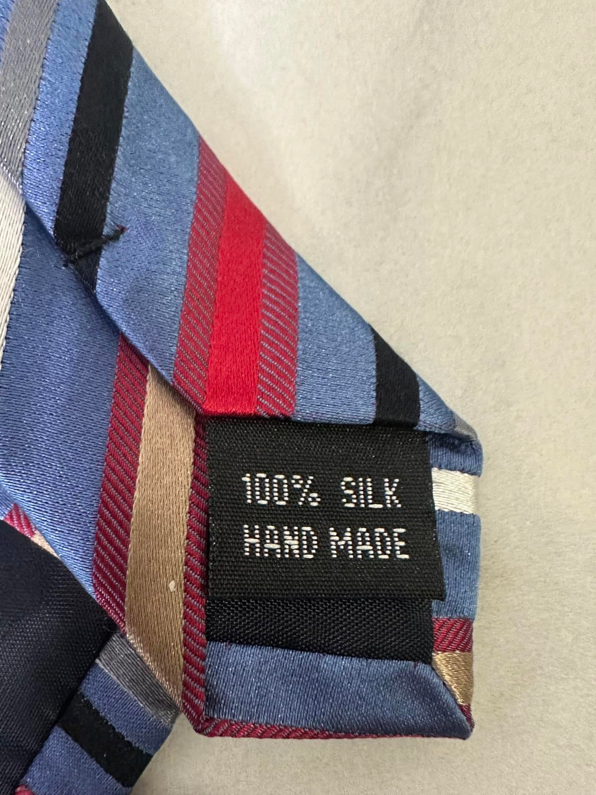 XMI 325 Series classic timeless multicolored diagonal striped silk neck tie