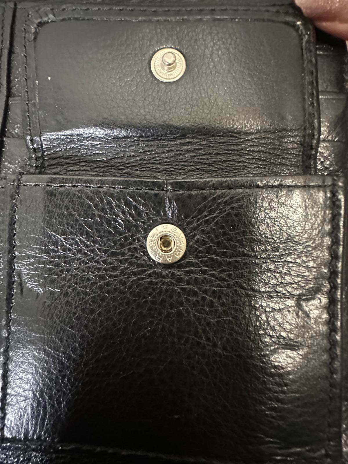 Vintage Brighton black croc-embossed leather snap button organizer/wallet/clutch