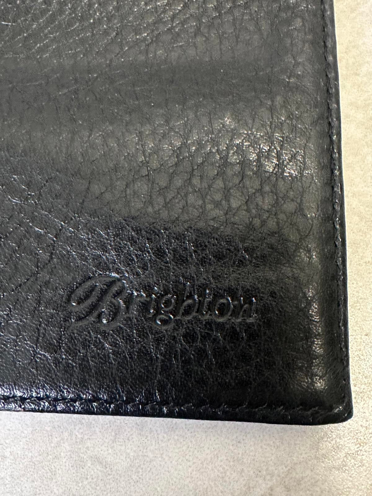 Vintage Brighton black croc-embossed leather snap button organizer/wallet/clutch