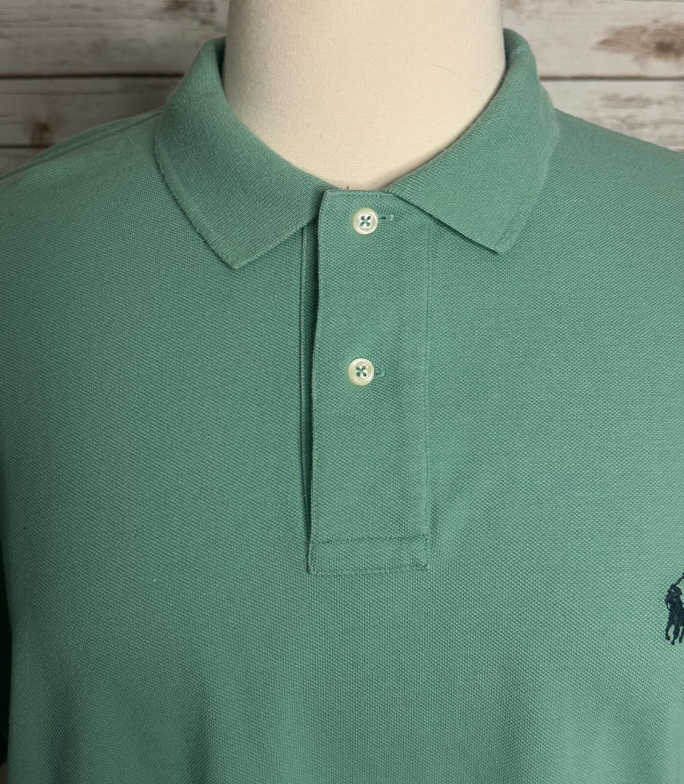 Polo Ralph Lauren mint green cotton short sleeve polo shirt XXL Y2K preppy golf