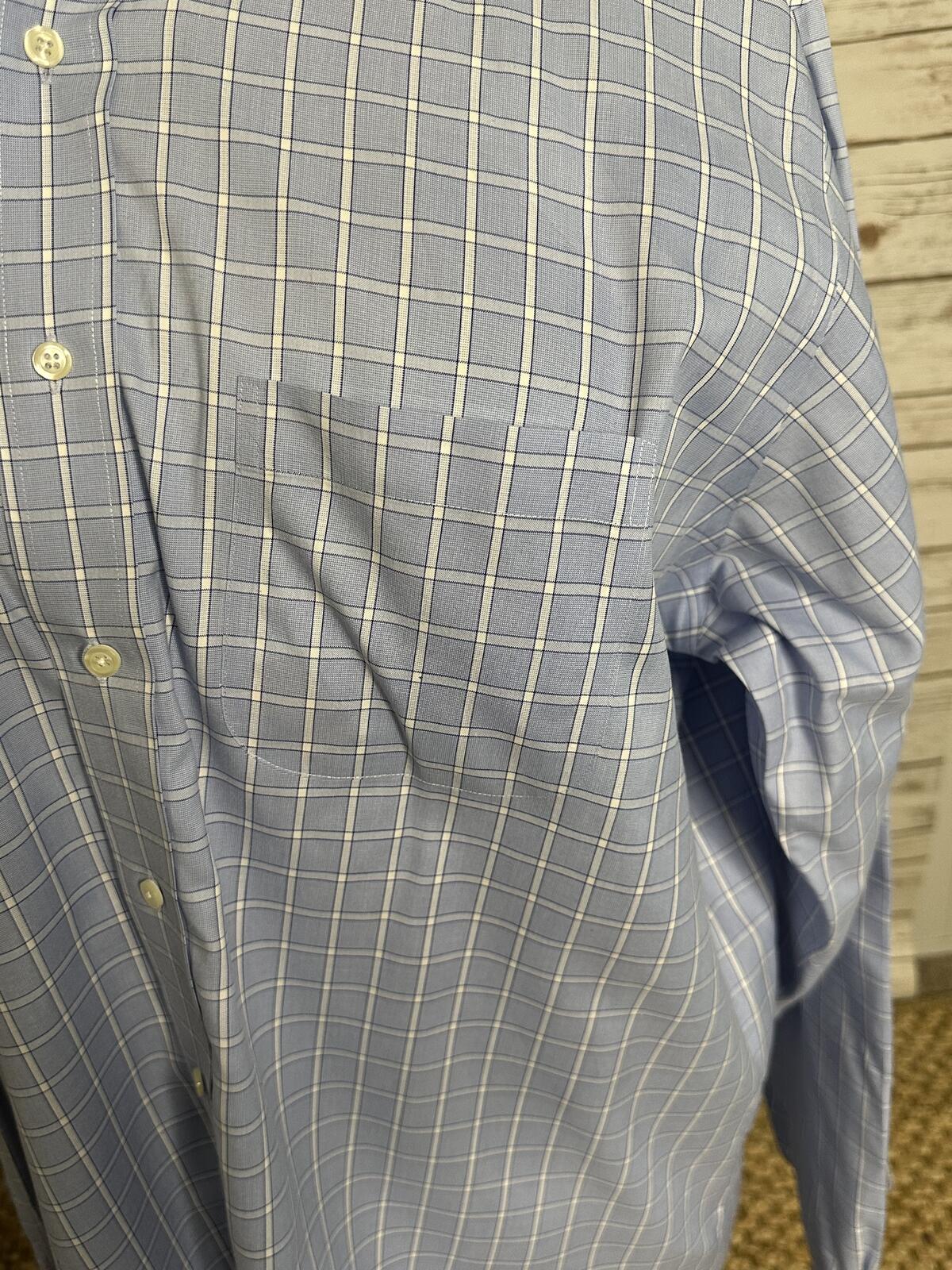 Brooks Brothers Original Polo Shirt blue white cotton button-down shirt 17-6/7