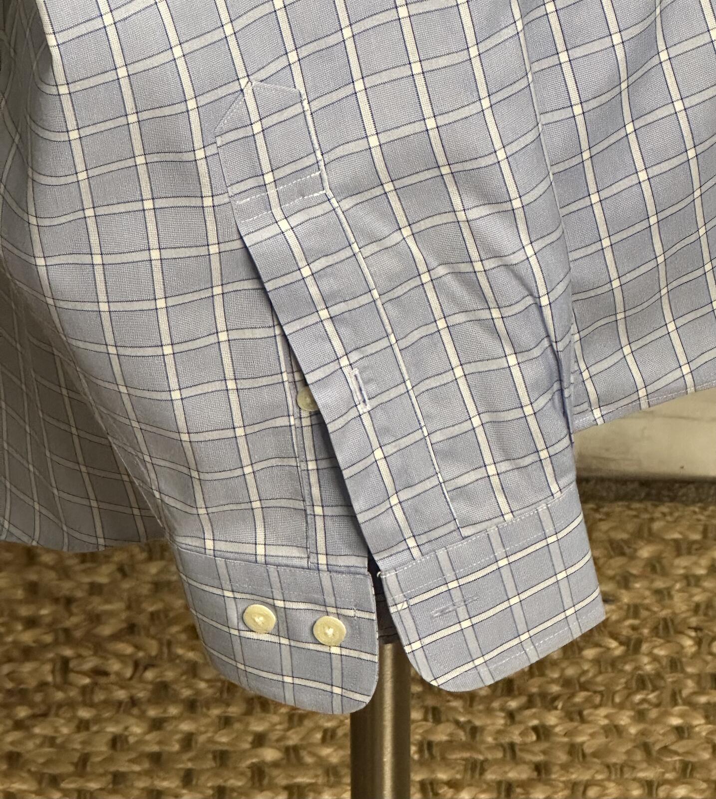 Brooks Brothers Original Polo Shirt blue white cotton button-down shirt 17-6/7