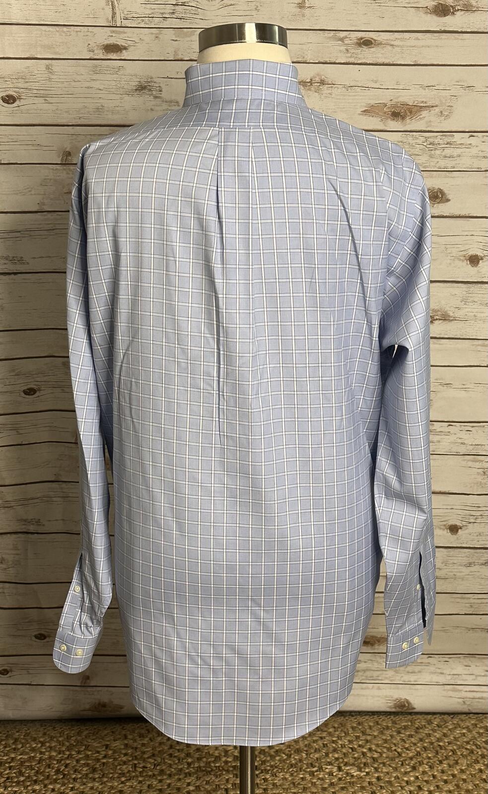 Brooks Brothers Original Polo Shirt blue white cotton button-down shirt 17-6/7