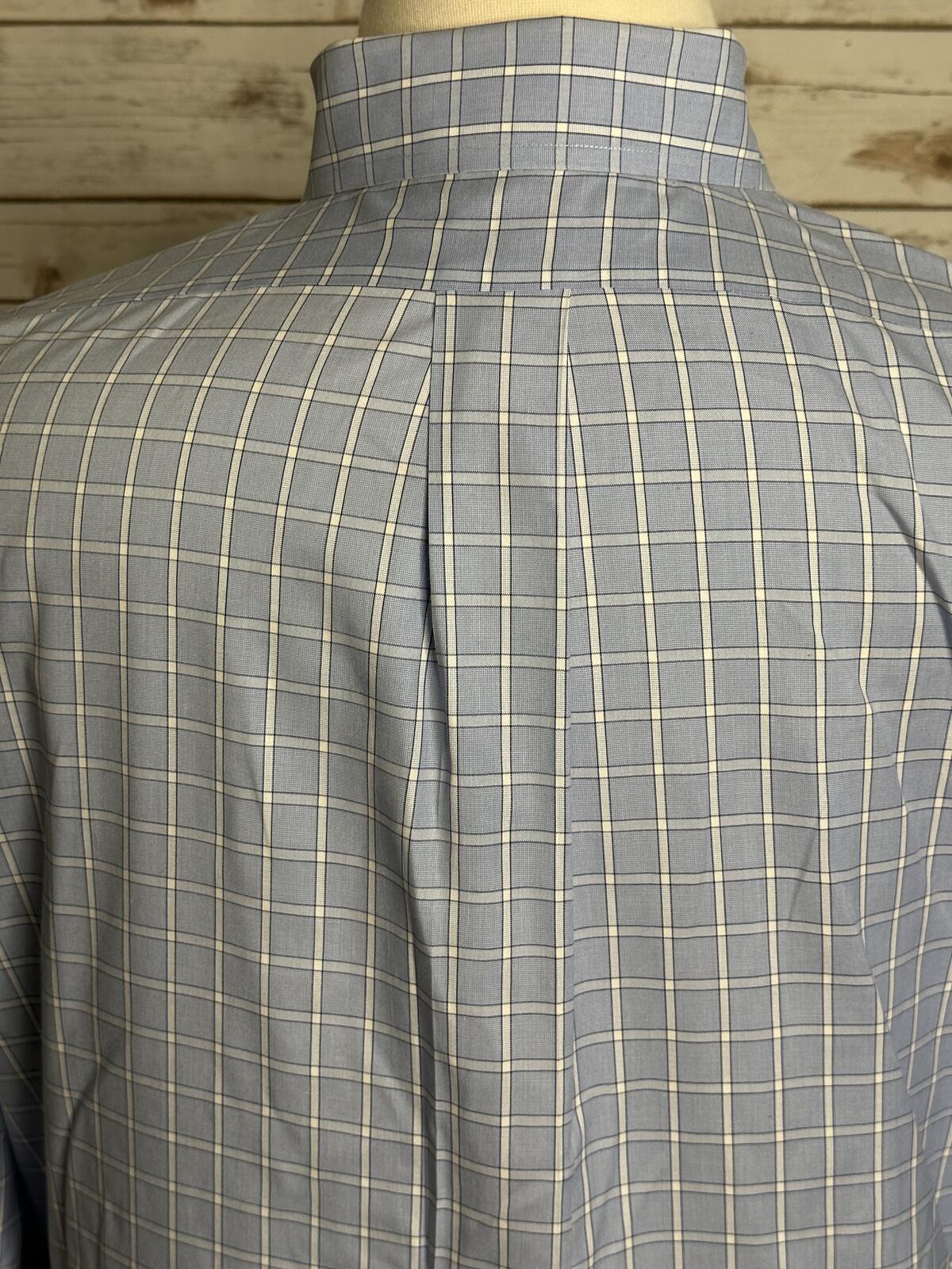 Brooks Brothers Original Polo Shirt blue white cotton button-down shirt 17-6/7
