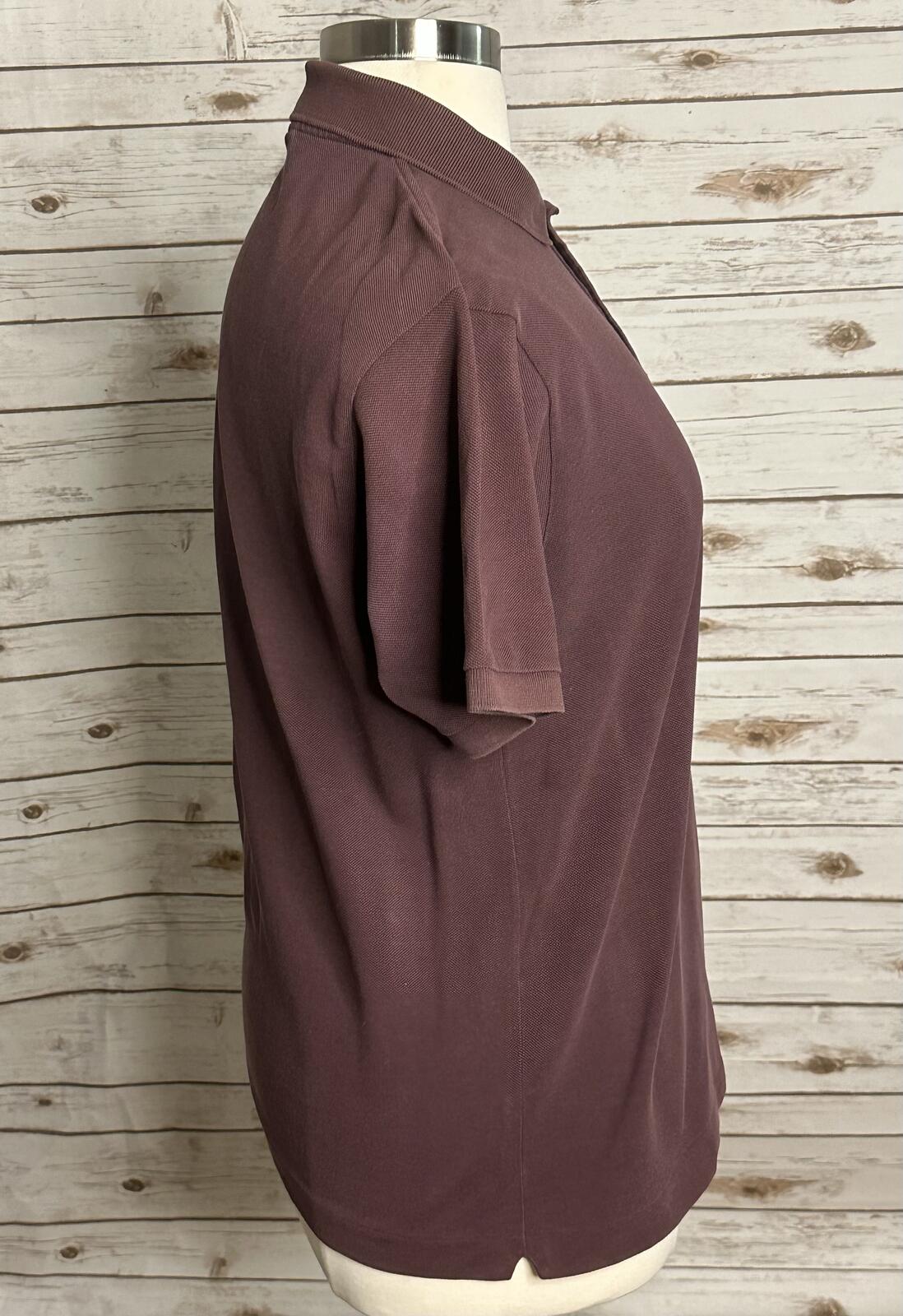 Lacoste Classic Fit brown cotton short sleeve polo shirt Size L preppy tennis